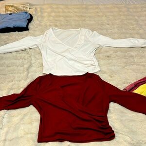 Crop long sleeve shirts